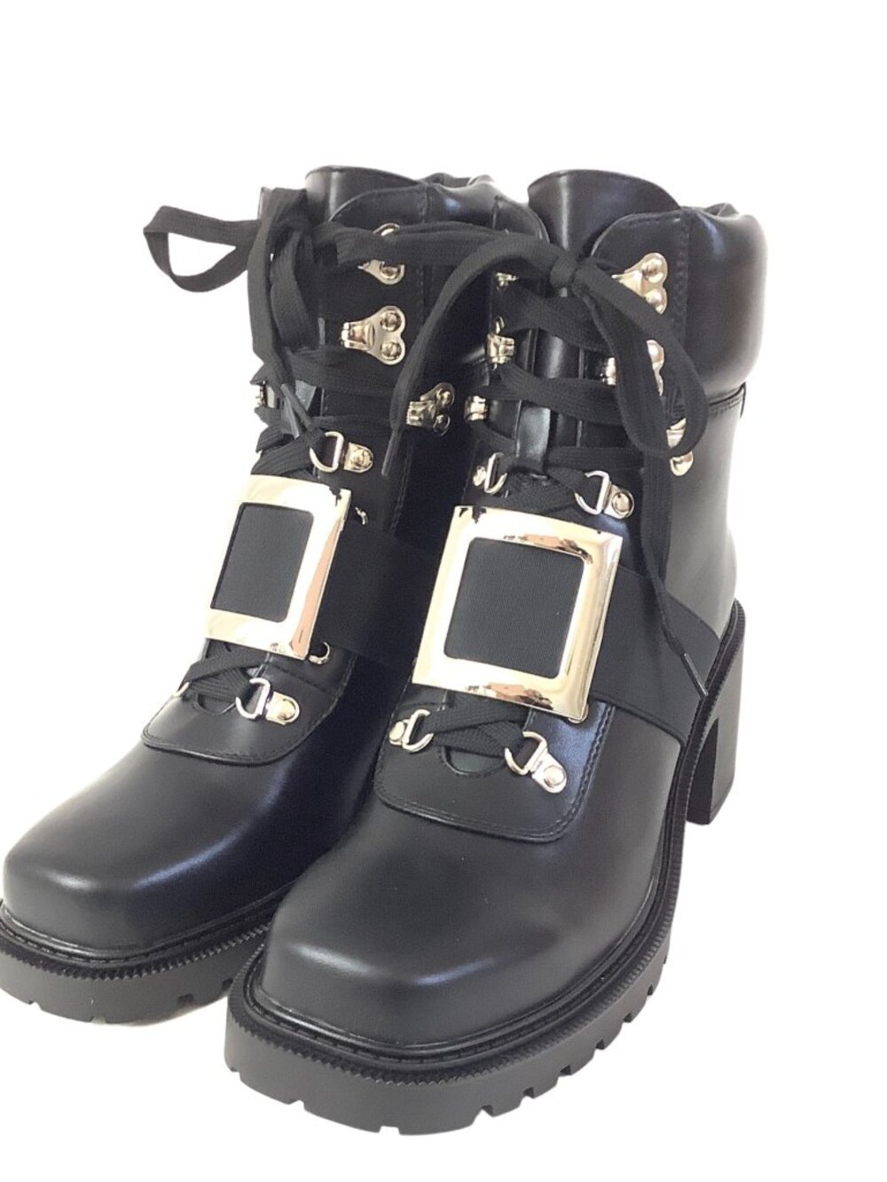 Azalea Wang Ankle Chunky Boots Black Women's Size 10 Deadstock